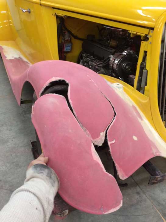 1934 Ford Coupe Crash Damage Fiberglass